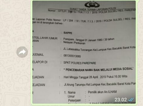 Live di FB, Ilham Dilapor Pencemaran Nama Baik Oleh Caleg