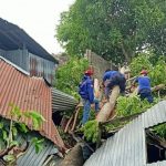 Damkar Parepare Evakuasi Pohon Tumbang Timpa Rumah Warga Akibat Angin Kencang