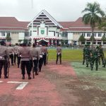 Kapolres Pangkep Pimpin Upacara Penurunan Bendera Merah putih