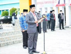 Jadi Inspektur Upacara, Irfan Damis Bacakan Sambutan Gubernur Sulsel
