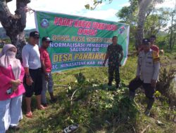 Bhabinkamtibmas Polsek Minasetene Dan Babinsa O2  Sinergi  Ikuti Kegiatan Padat Karya Tunai Desa