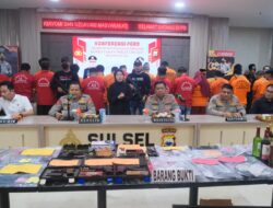 Polda Sulsel Ungkap 490 Kasus Kejahatan Dalam Ops Pekat Lipu, Termasuk Peredaran Senpi Ilegal