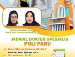 Ini Jadwal Dokter Spesialis Poli Paru di RS Andi Makkasau Parepare