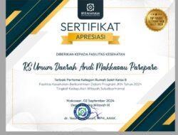 RSUD Andi Makkasau Parepare Raih Penghargaan Terbaik Pertama dari BPJS Kesehatan