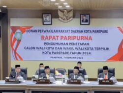 DPRD Parepare Gelar Rapat Paripurna Penetapan Walikota Dan wakil walikota  Terpilih di Hadiri Penjabat Walikota Abdul Hayat Gani
