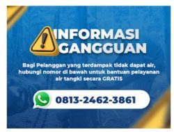 Perumda Air Minum Tirta Karajae Mengalami Gangguan, Pelanggan Terdampak Dapat Menghubungi Layanan Bantuan
