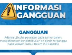 PAM Tirta Karajae Umumkan Gangguan Distribusi Air Bersih di 13 Wilayah Parepare