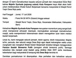 Permakluman Resmi Kades Bojo: Mari Penuhi Masjid Nurul Yaqin Saat Safari Subuh Majelis Syuhada